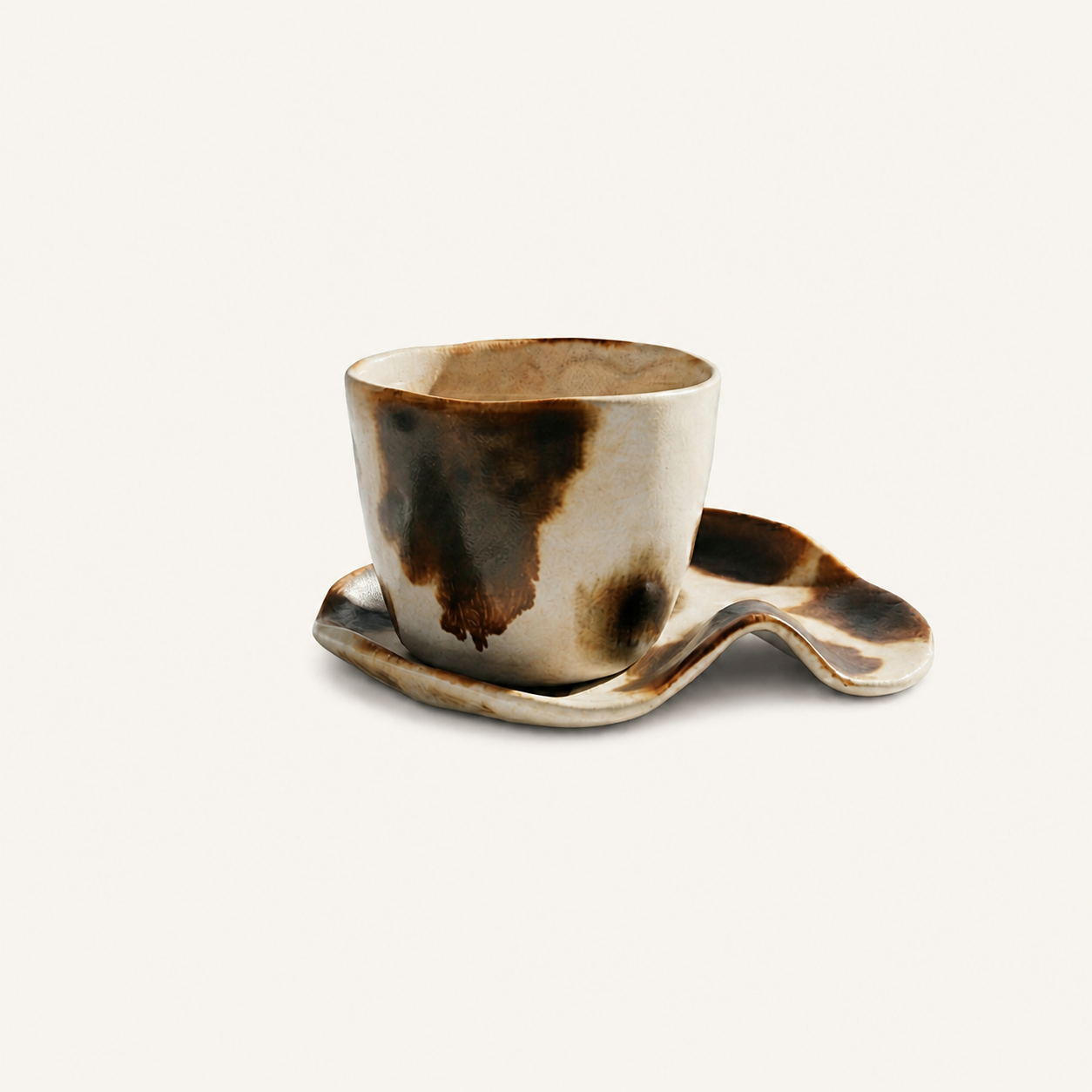 Set Tazzina e Piattino – Beige & Marrone