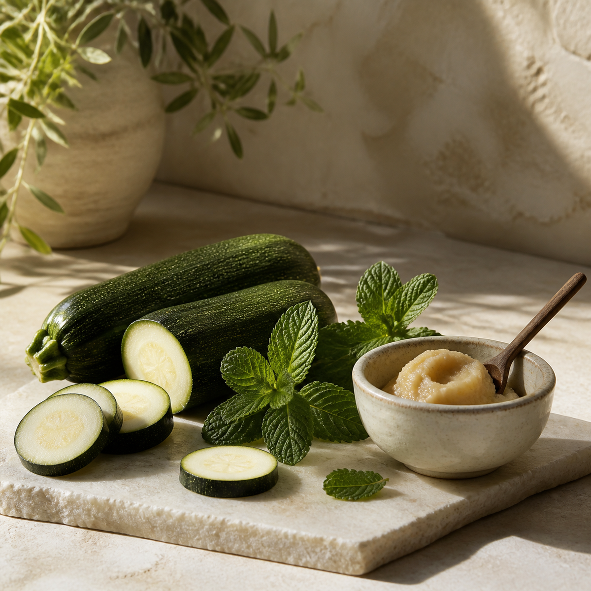 Crema di Zucchine, Menta & Miso Bianco