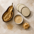 Crema di Melanzane, Miso Bianco & Tahina