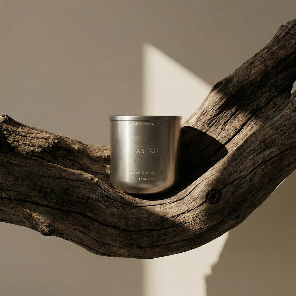 Candela naturale Palo Santo e Iris 