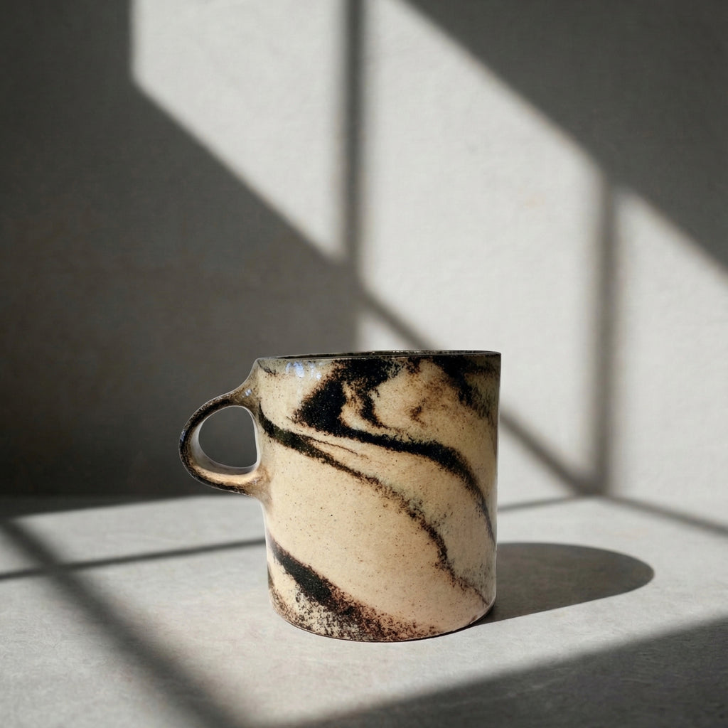 Tazza alta Marmorizzata – Nera ceramica