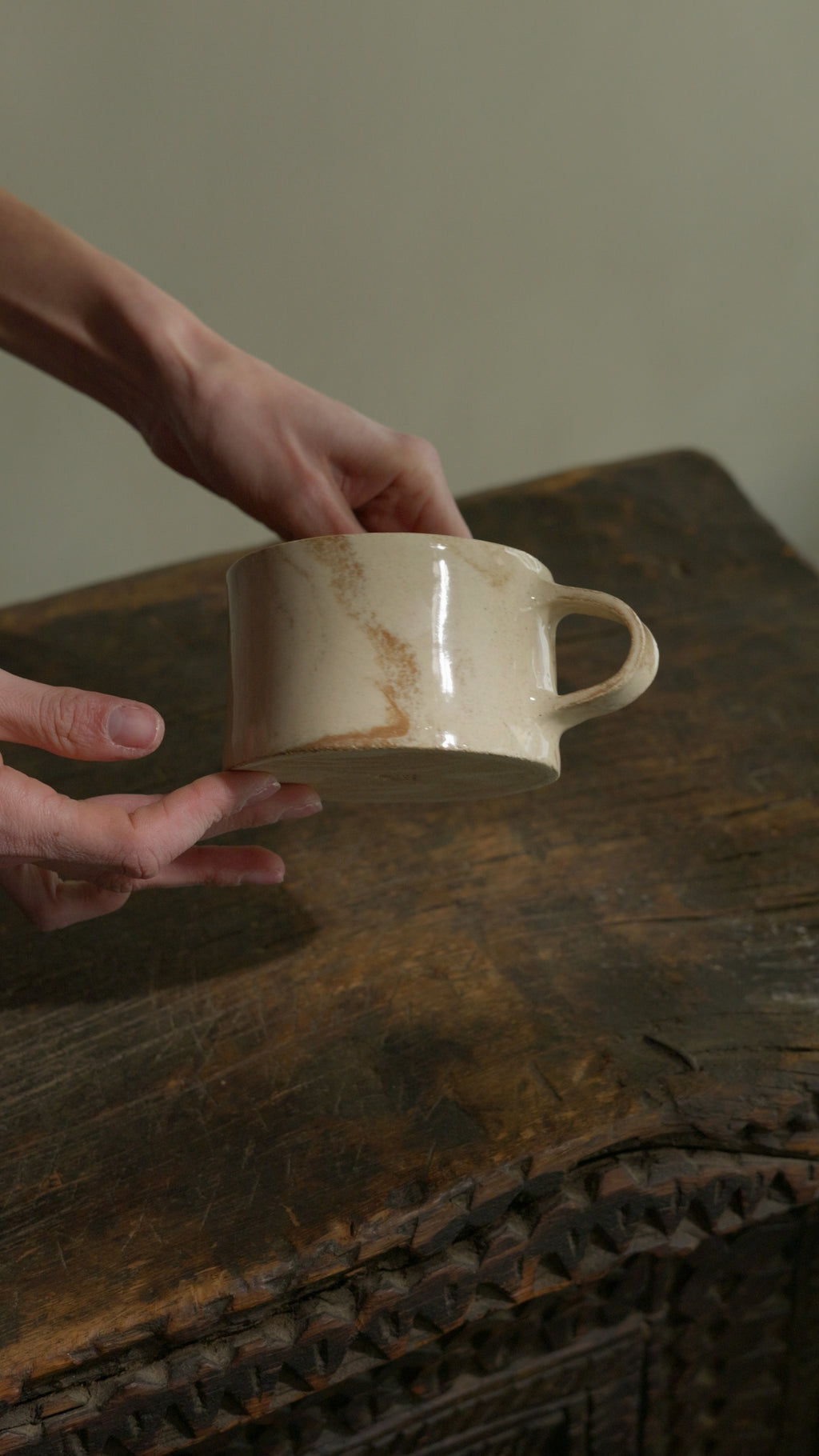 Tazza bassa Marmorizzata – Ruggine